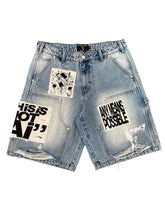 Mixed Emotions AI Denim Shorts Blue